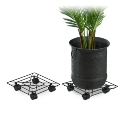 Växtvagn Set, 5.5x28x28 cm, Svart, Stål