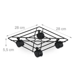 Växtvagn Set, 5.5x28x28 cm, Svart, Stål
