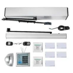 50W 120° öppningsvinkel automatisk dörröppnare kit med trådlös fjärrkontroll, smart dörröppnare, lätt att montera