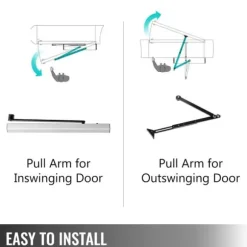 50W 120° öppningsvinkel automatisk dörröppnare kit med trådlös fjärrkontroll, smart dörröppnare, lätt att montera