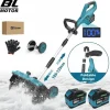 3500W 320MM 18V Borstlös Elektrisk Snöslunga – Sladdlös Snöborste Snöskyffel för Uppfart, Gård , Gata och Trottoar – med 2 batterier