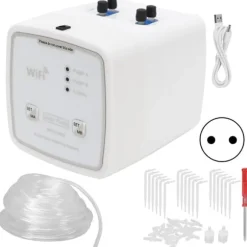 WIFI Intelligent Trädgårdsbevattningstimer Droppbevattningskit Bevattningssystem 100‑240VDubbelpump EU-kontakt