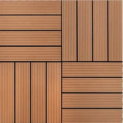 WPC Klickgolv 11-pack - Vattenavvisande Träplaster | Färg: Brun | Storlek: 30x30 cm