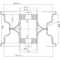 15x6.00-6 Gräsklipparhjul 4ply P332 Däck på fälg 20 mm Lager (uppsättning om 2)