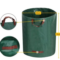 2x trädgårdskorgpåse lövpåse trädgårdsgräskompostbehållare 270l GoGarden
