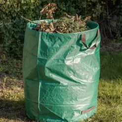 3X trädgårdspåse med bärhandtag - XL hopfällbar trädgårdsavfallspåse - rivsäker hopfällbar lövbehållare [868]