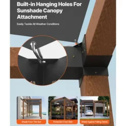 6x6 Tums Pergolakonsol, Modell 5,5x5,5 3-vägs, Invändig, 4 Stycken, med 4 Baser