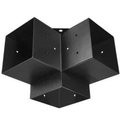 6x6 Tums Pergolakonsol, Modell 5,5x5,5 3-vägs, Invändig, 4 Stycken, med 4 Baser