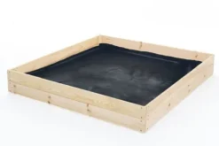 120x120x18 cm Hållbar Fyrkantig Trädgårdsbädd med Markduk för Självhushållning