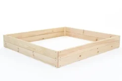 120x120x18 cm Hållbar Fyrkantig Trädgårdsbädd med Markduk för Självhushållning