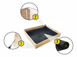 120x120x18 cm Hållbar Fyrkantig Trädgårdsbädd med Markduk för Självhushållning