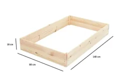 140x120x18 cm Trädgårdsbädd i furu för balkonger & terrasser