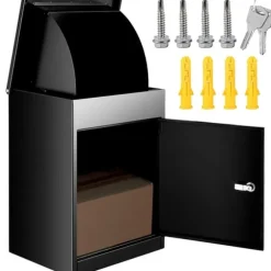 44x35x58cm väggmonterad/fristående låsbar paketleverans låda med 42,5x40cm dörr för medelstora paket, säker, lättinstallerad