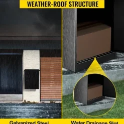 44x35x58cm väggmonterad/fristående låsbar paketleverans låda med 42,5x40cm dörr för medelstora paket, säker, lättinstallerad