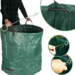 XXL hopfällbar trädgårdsväska - Robust och praktisk - 2 delar - Grön