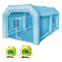 4x2,5x2,2m uppblåsbart målarbås med kompletta tillbehör, bärbar billackeringstält arbetsstation, rymligt utrymme, effektiv luftfiltrering