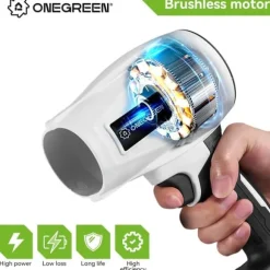 YOFIDRA Elektrisk Borstlös Turbofläkt Blåsare Sladdlösa Löv- och dammblåsningsverktyg Med 2 batterier