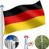 YUENFONG Flagga för Tyskland - Justerbart flaggstång i aluminium 6,5 m - 5 olika höjder