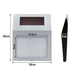 YUENFONG Solar LED Husnummer Husnummer Belysning i rostfritt stål med skymningsbrytare (silver)