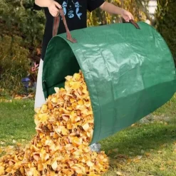 YUENFONG 3x trädgårdsavfallspåse 272L trädgårdspåse i polypropen, hopfällbar och fristående för trädgårdsavfall