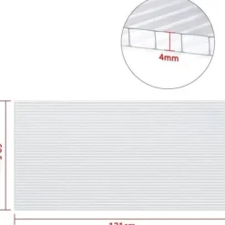 YUNGFONG 14st bikakepolykarbonat, polykarbonatskivor, stötsäkra flerväggslakan, lämplig för växthus och trädgårdar