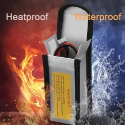 Yunique - Säkerhetsväska för Lipo-batterier, 1 st, flamskyddsmedel och anti-explosionsmaterial, mått 125x64x50 mm - Skyddsfodral för RC