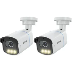 ZOSI C186 PoE Säkerhets-IP-kamera, Aurora Lux Äkta Färg Nattseende, F1.0 Bländare,C186 PoE (2-pack)